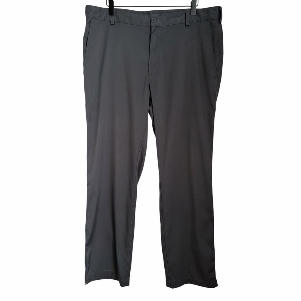 Nike Golf Dri-Fit Pants Mens 36x32 Gray Stretch Performance Flat Front Athletic